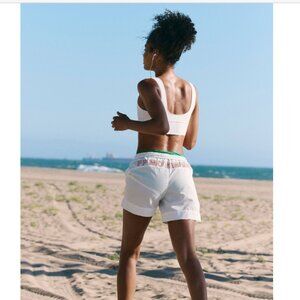 Free People Movement Look Back At It White Sporty Lightweight Shorts Size L NEW